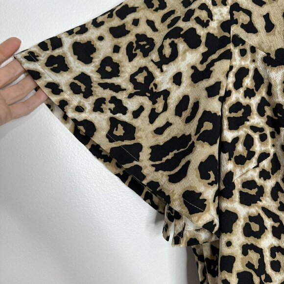 Lane Bryant Midi Dress Leopard Print Button Front Size 20 V-Neck - Picture 8 of 10